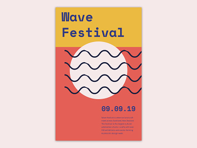 Poster design for wave festival branding concept design design principles festival festival design festivals poster poster design sketch typography ui visual design wave