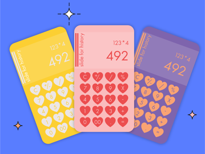 DailyUI #004 - Calculator calculator colorful dailyui futura futurapt heart hearts illustration number ui ux