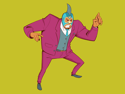 Suit Luchador cartoon cartooning character design character designer digital illustration illustration luchador photoshop art photoshop illustration