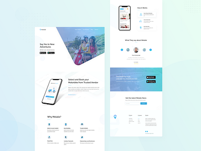 Redesign - Melalie Landing Page clean landing page landingpage melalie rental app website design