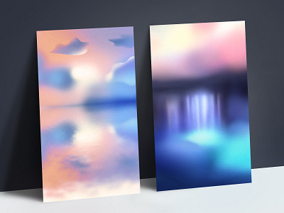 Apollo – Custom Illustration Backgrounds 2 posters abstraction apollo app background branding clouds design illustration marketing mobile mockup ocean poster poster design psychology sunset ui water waterfall