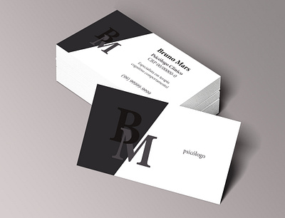 Business Card | Psychologist black and white branding business card design geometric gray grey logo psychologist psychology stationary stationery visual identity