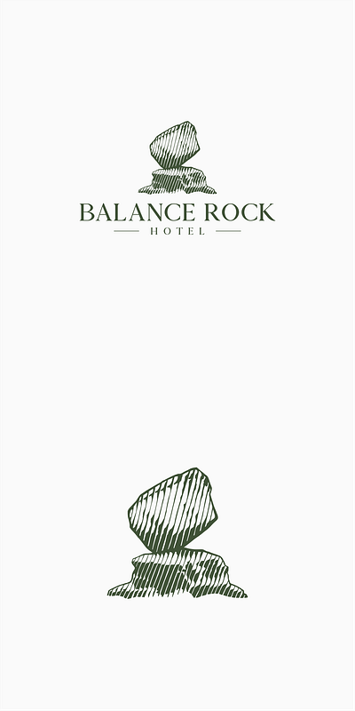 Balance Rock Hotel balance dribbble hand drawn hotel logo logo design rock vintage logo