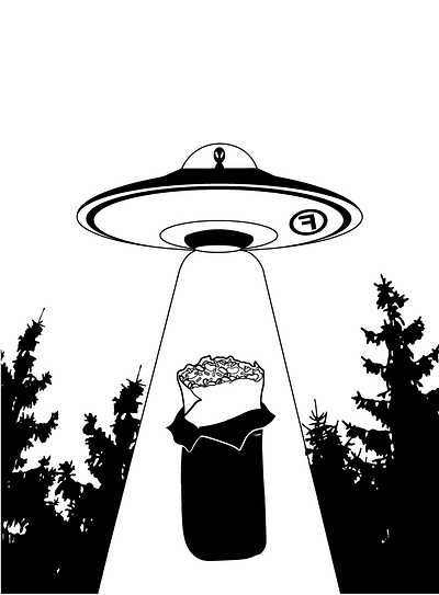 I Want to Believe (In Burritos) alien art direction branding burrito design illustration tex mex ufo