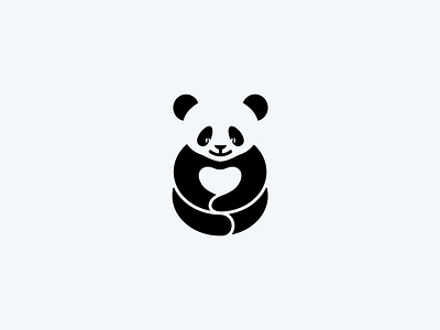 Panda negative space panda love