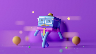 Mr. John Fancy c4d cartoon character character design characters cinema 4d illustration isometric low poly octane