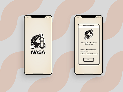 Retro App NASA Simulator mobile nasa retro ui vintage