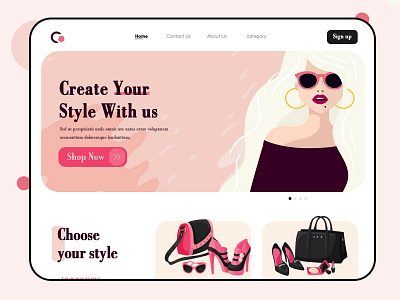 Shop Women's Latest Trend Web Page branding choose your style clean creative design ecommerce business ecommerce design ecommerce shop landing page modern uiuxdesign web webdesign webdesigner website design