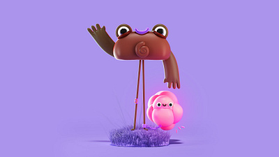 Slave cgi character design digital art fun illustration kids purple slave