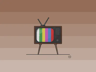 Retro TV cartoon design home house illustration livingroom old oldfashioned oldstyle outline retro shapes simple television tv tv show vector web webdesign