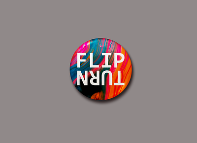 Flipturn Pin Design artwork branding chromasupply clites design fan art flipturn music paint pin