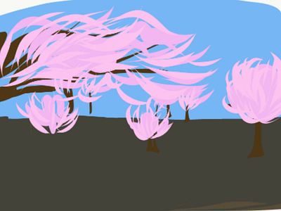 Abstract Park adobe draw park phone sketch trees