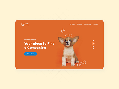 Pet Store Landing Page - XD Daily Challenge adobe xd pet pet shop pet store ui ui design web design xd xddailychallenge