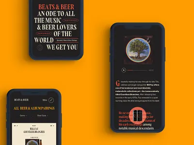 Beats & Beer - Mobile beer design graphic design mobile design mobile product design mobile ui design mobile web mobile web design music musician passion project product design typography ui ux web webdesign website website design