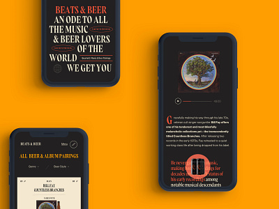 Beats & Beer - Mobile beer design graphic design mobile design mobile product design mobile ui design mobile web mobile web design music musician passion project product design typography ui ux web webdesign website website design