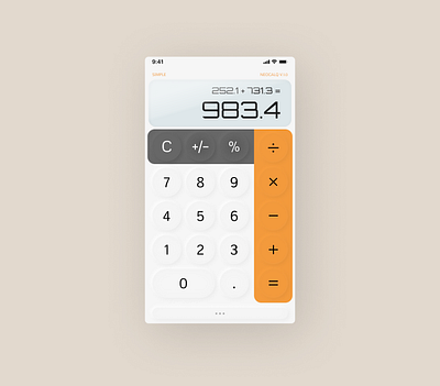 NEOCALQ Calculator App app bright colors calculator calculator app calculator ui design neomorphism