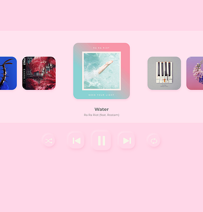 Cotton Candy Desktop Player dailyui design minimalist monochrome neomorphism ui ux web