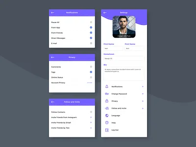 App Settings – Daily UI 007 app dailyui007 dailyuichallenge figma layout product design settings ui ui ux