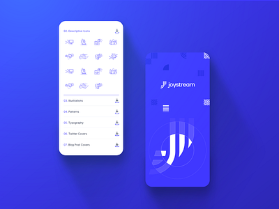 Joystream - Branding & Mobile branding design graphic icon illustration illustrator logo patterns typography ui vector