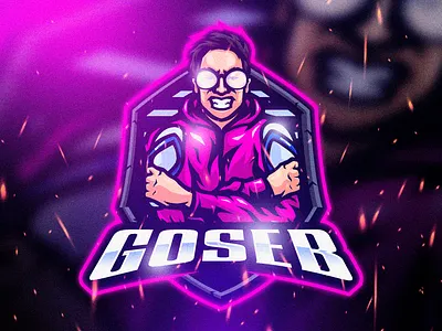 GOSEB ESPORTS LOGO art avatar branding character design esports logo fiverr game gaming illustration logo mascot mascot logo twitch vector youtube