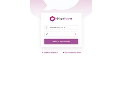 App Login UI - TicketHero.co app branding interface login logo purple saas support ticket ui webapp