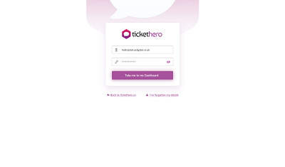 App Login UI - TicketHero.co app branding interface login logo purple saas support ticket ui webapp