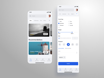 Product design - filter app design app filter goritsyn new product product design travel app uiux