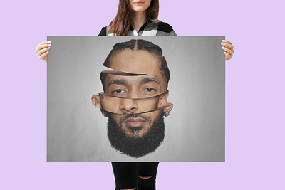 NIPSEY HUSSLE ---[T-SHIRT/POSTER] affiche artwork designer digital art graphic head hiphop illustration photoshop poster poster design rap us rapper sliced t shirt t shirt design tête wear