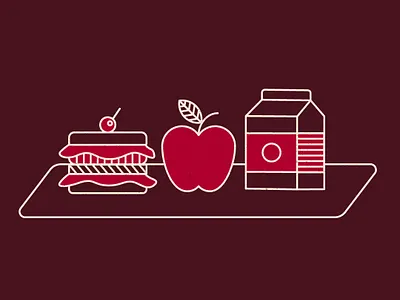 School Lunch icon illustration retro supply school lunch