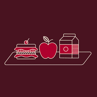 School Lunch icon illustration retro supply school lunch