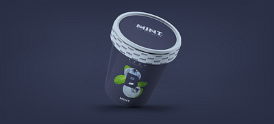 B for Blueblerry Ice cream (and mint) 36dayoftype 36days blueberries blueberry branding gelato icecream mint packaging packaging design packagingdesign