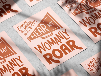 Hear My Womanly Roar female empowerment feminist feminist art hand lettering leslie knope lettering mockup parksandrec pawnee procreate protestsign typography womens day