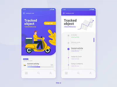 App for Track - UI design app delivery design flat illustration minimal travel typography ui ux web