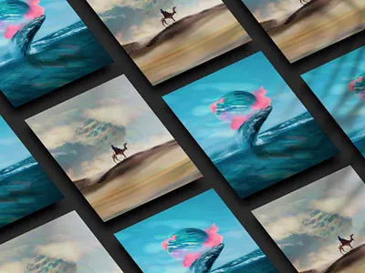 Further Existence adobe art artworks behance blue clouds digital illustration illustrator photomanipulation photoshop planets