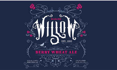 Madame Willow beer branding design typography victorian