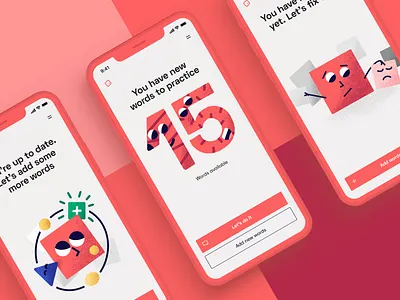 Semi empty states app branding cartoon character emoji empty empty state figma illustration illustration art language mockup red ui ux