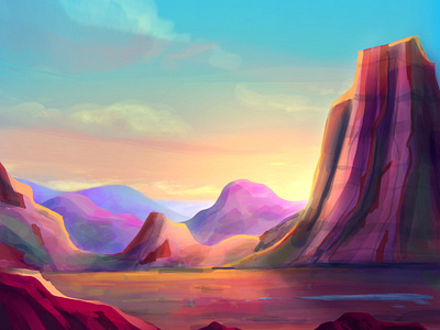 Color Script Painting background background painting colorscript concept art environment illustration procreate southwest visual development