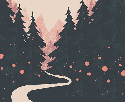 The Journey design forest illustration path trees web