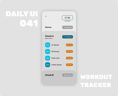 041_Workout Tracker app design daily100challenge dailyui dailyuichallenge fitness app fitness tracker flat ui interaction design ios ios design minimalist mobile design ui ux workout workout app workout of the day workout tracker