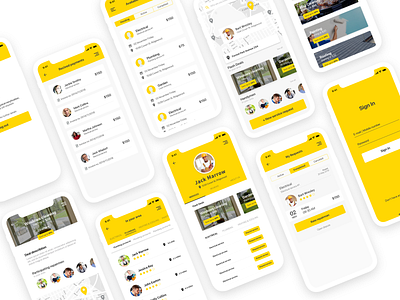 KlikFix® App (yellow mode) android app design interaction interaction design interface ios marketplace mobile app product design ui ux