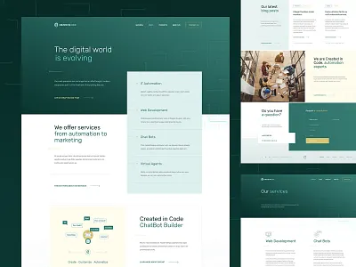 IT Automation Landing page automation clean code design geometry lines minimal simple ui webdesign