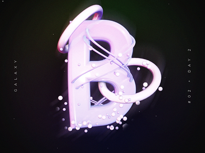 B 3d design alphabet b design galaxi letter