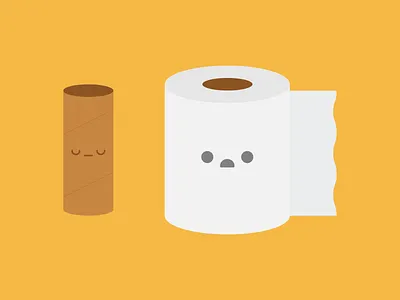 Toilet Paper Woes australia cute flat illustration kawaii toilet toilet paper