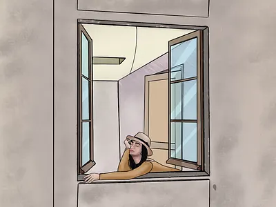 Digital Drawing : Attempt #3 design draw drawingart firstshot hand drawn illustration art illustrations illustrator lady procreate procreate art procreateapp sketch sketching window