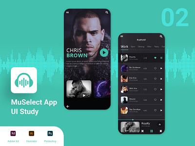 MuSelect App UI Study app branding design flat illustration logo minimal ui ux vector