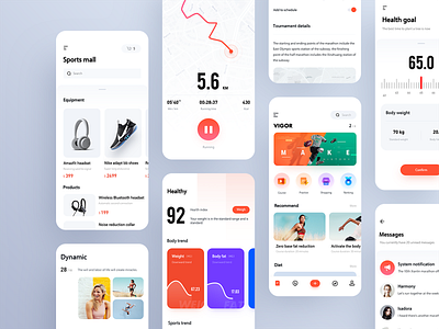 Sports health management application set II radesign ui uidesign