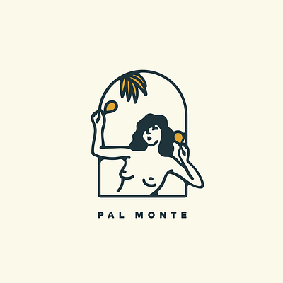 Pal Monte branding branding design caribbean illustration logo stamp design tropical woman