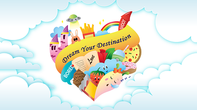 Cartoon Doodle Illustration cartoon deam design gradients illustration vector