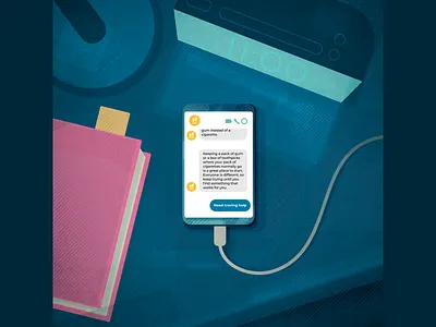 Chatbot - Bedroom ai chat bot chatbot halftone lensflare manga pixel art quit smoking