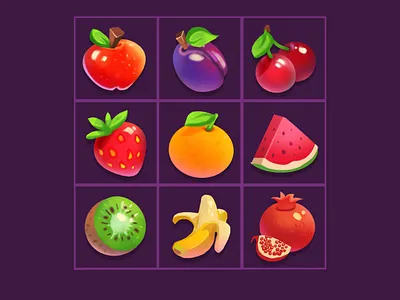 fruit icons digital painting game art game artist game dev game icons icon item